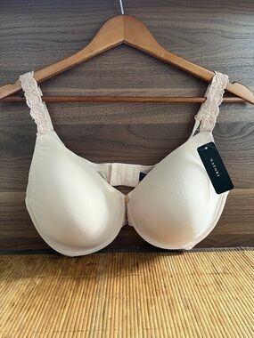 NWT Natori Smooth Lace-Trim Bra - Light Nude/Cameo Rose Sz 36F